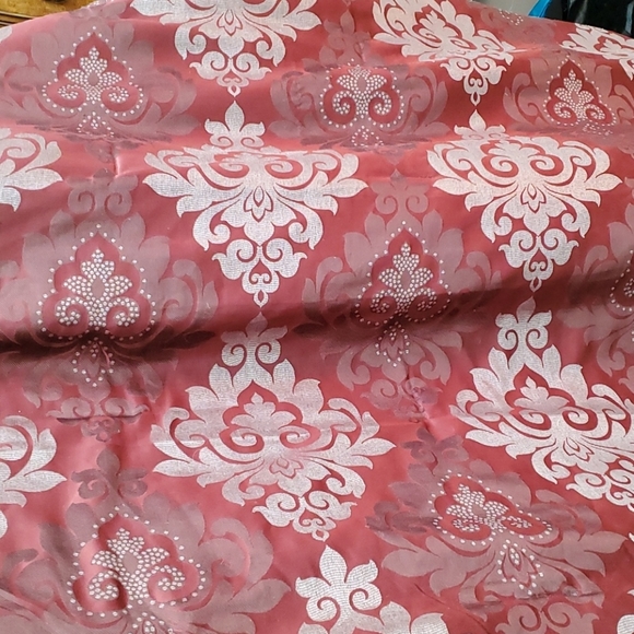unbranded Other - QUEEN BURGUNDY/SILVER FLUER DE LYS 5 pc. Duvet-skirt-2 shams-accent pillow FAB